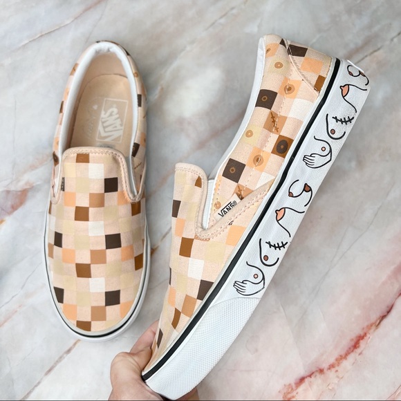 Vans Shoes - Vans X Breast Cancer Awareness Boob Checkered Sip On Sneakers Shoes 9.5